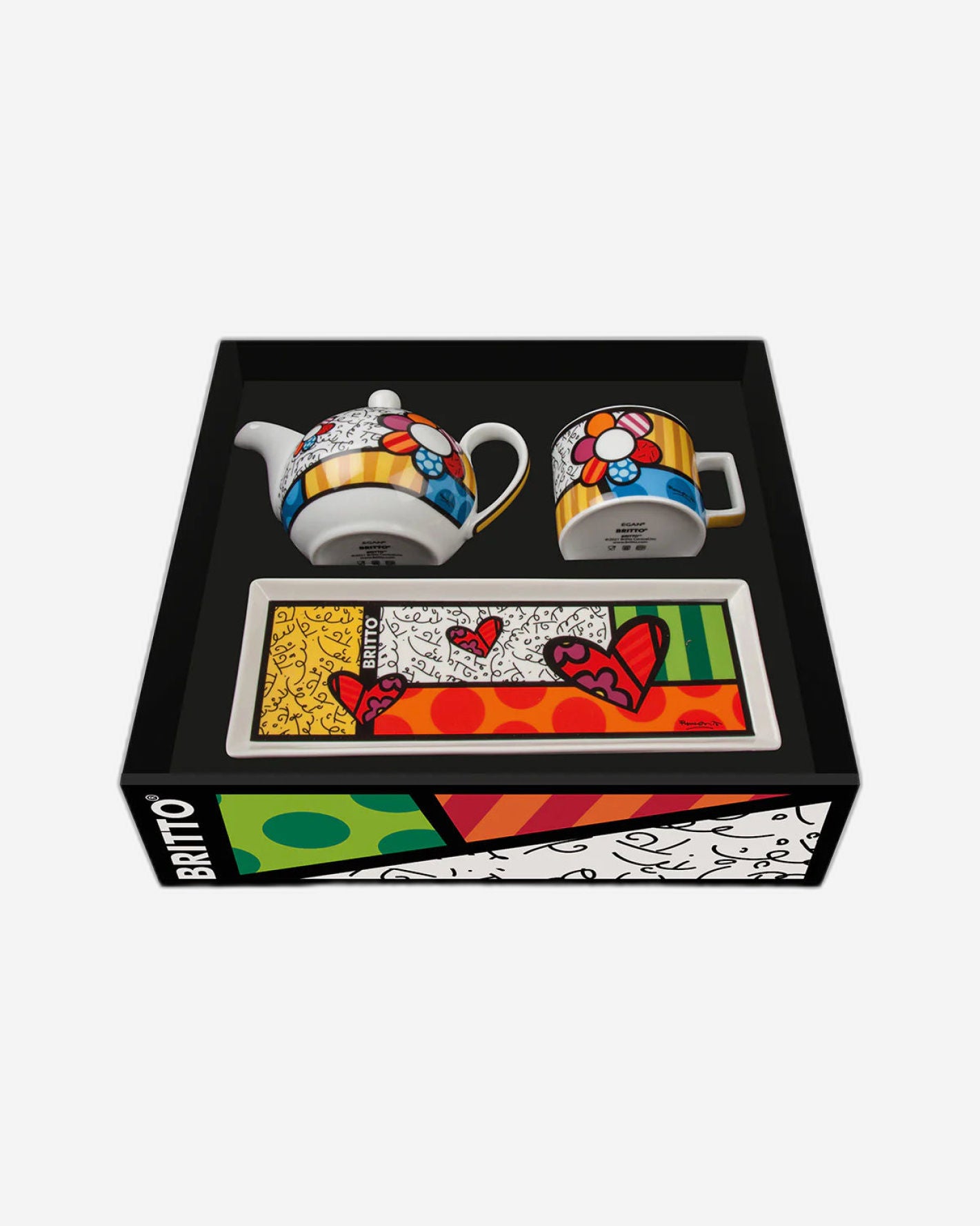 Egan Set Teapot-Cappuccino Cup Flower-Tray