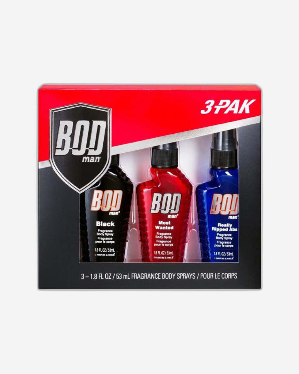 Body Fantasies Bod Man Body Spray Pack of 3 Styles 53ml