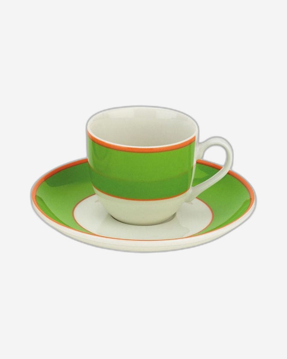 Coffee Cup & Saucer Green