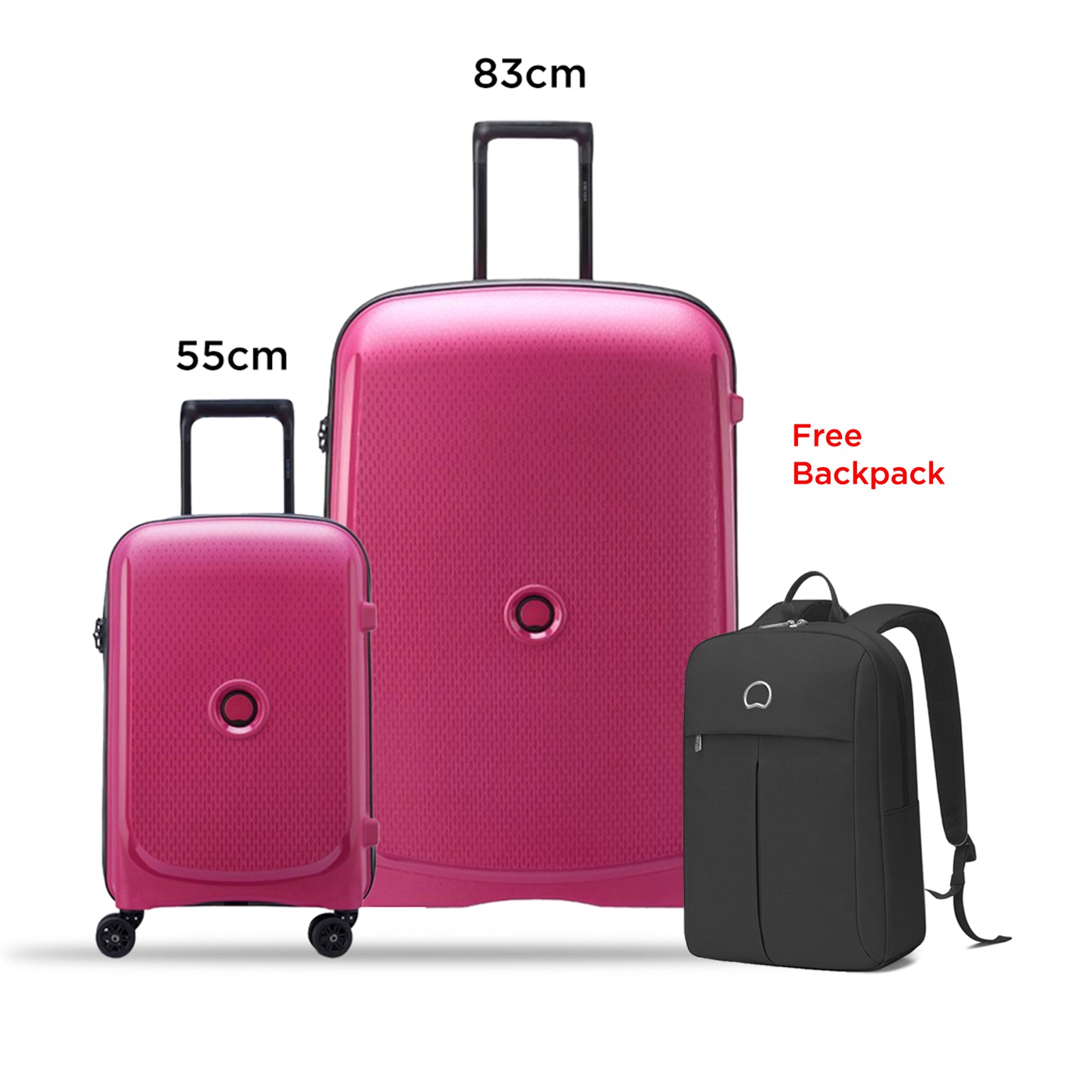 Delsey Paris Belmont Plus Non Expandable 2Piece Luggage Set + Free Agreable Backpack