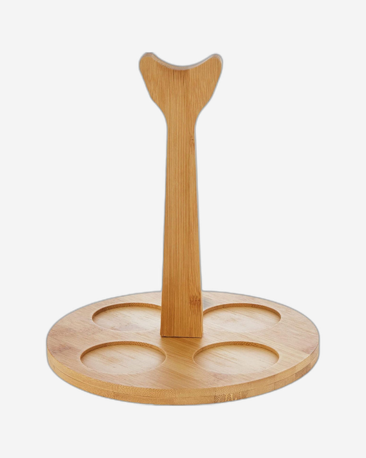 Shallow Porcelain 4-Piece Cruet Set with Bamboo Stand - Salt, Pepper, Oil & Vinegar Dispensers, 17x17x19cm