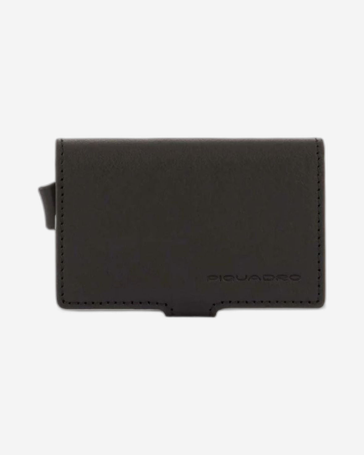 Piquadro Black Square Credit Card Holder Case