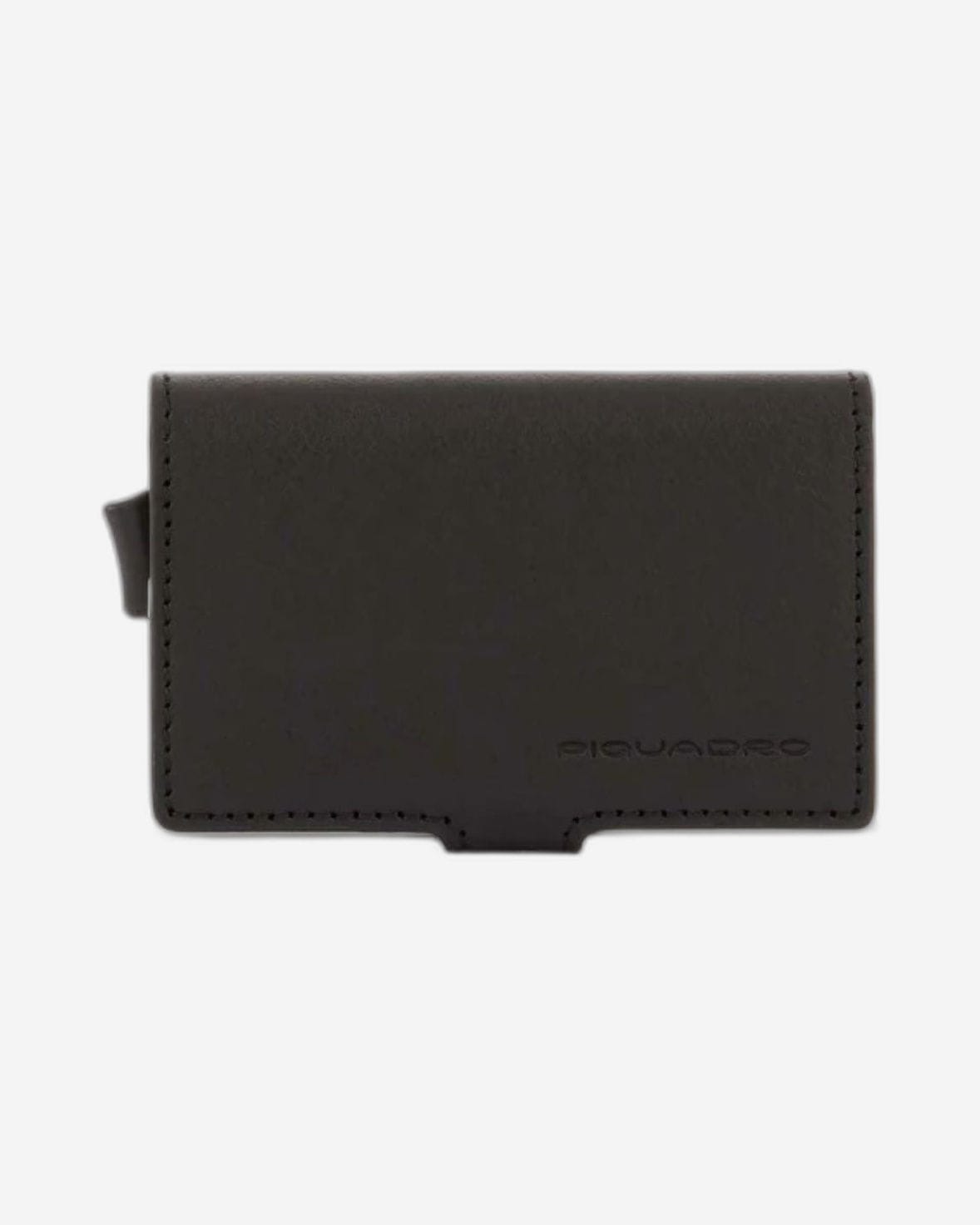 Piquadro Black Square Credit Card Holder Case