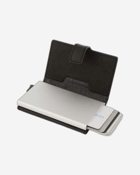 Piquadro Black Square Credit Card Holder Case