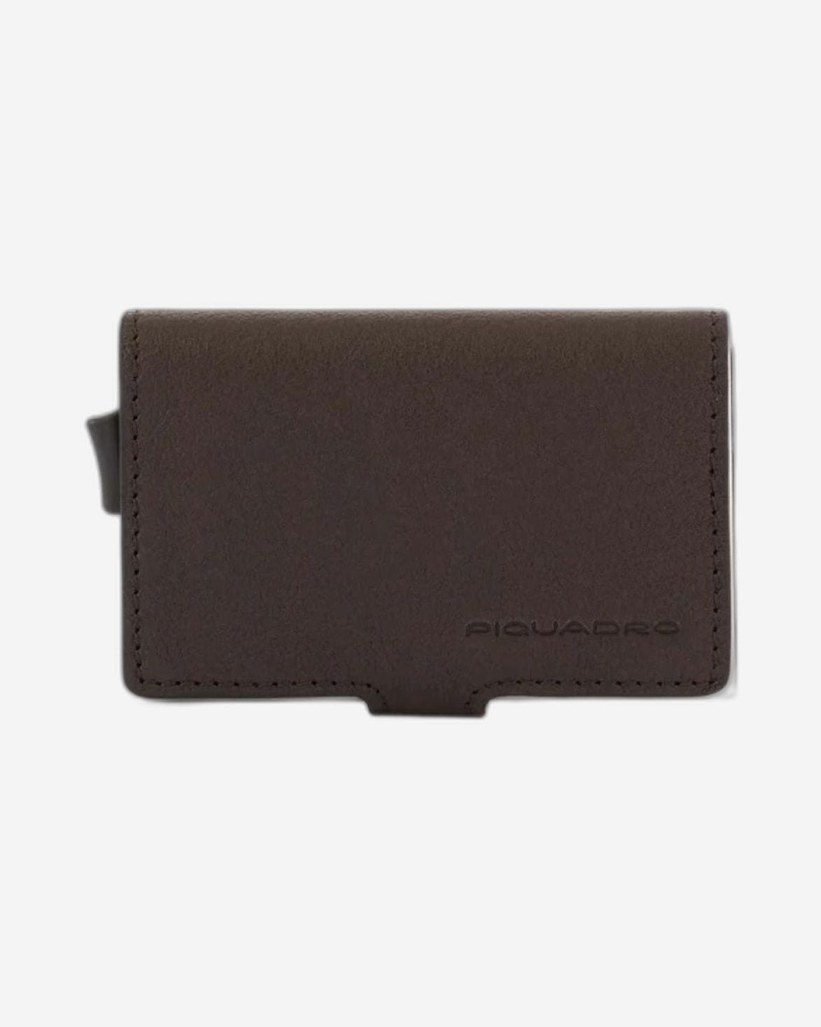Piquadro Black Square Credit Card Holder Case