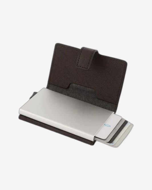 Piquadro Black Square Credit Card Holder Case