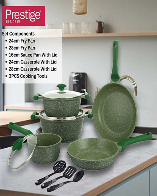 Prestige Granite Set 11Pc Black