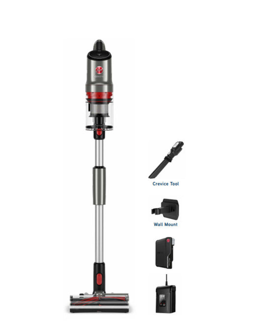 Hoover Home Pro Cordless Stick Vacuum Cleaner, Lightweight & Powerful with Up to 45 Minutes Runtime, Includes Crevice Tool – CLSV-HPMS, Graphite/Red