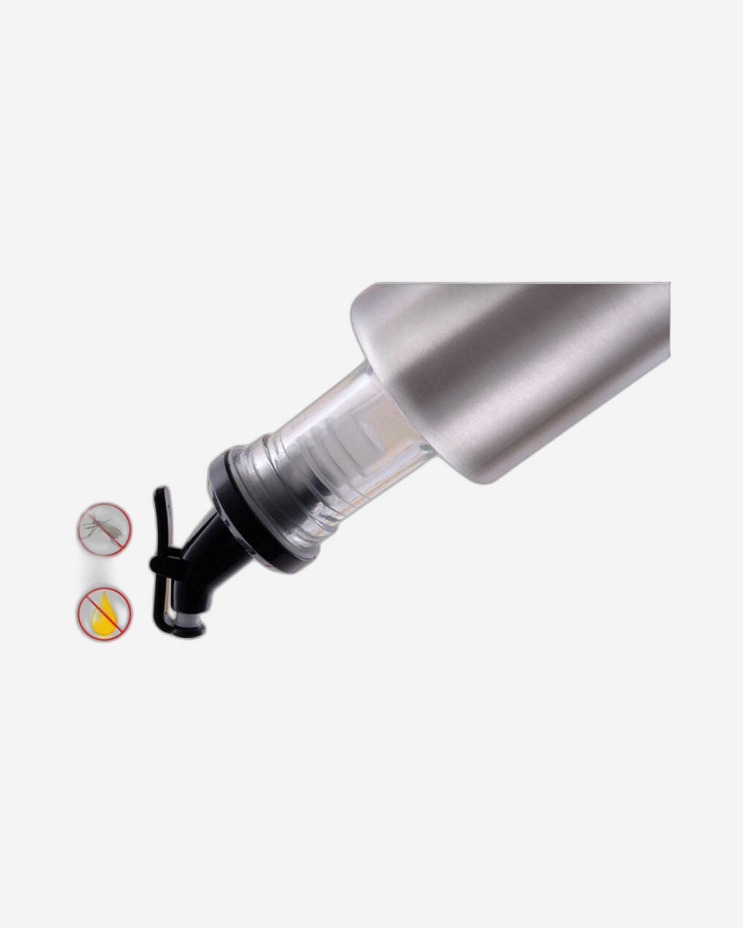 Cuisine Art Soda Lime Glass Oil Bottle, 300ml, Silver & Transparent