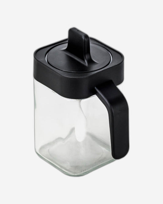 Cuisine Art Soda Lime Glass Spice Jar with Spoon, Transparent, 400ml