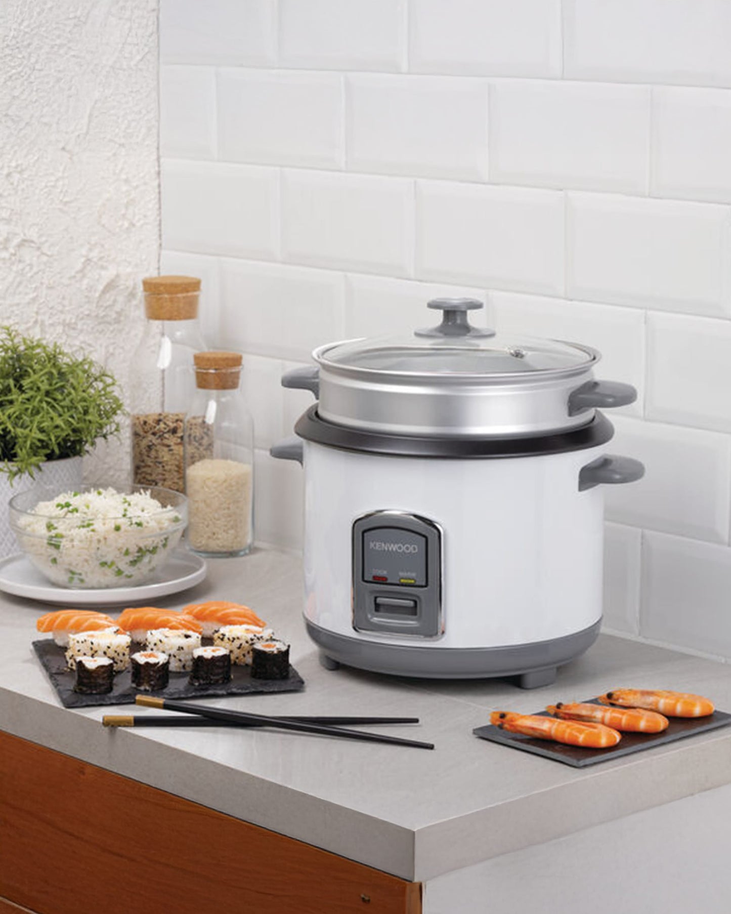 Kenwood 2-In-1 Rice Cooker 1.8L 10-Cup RCM18.000WH White