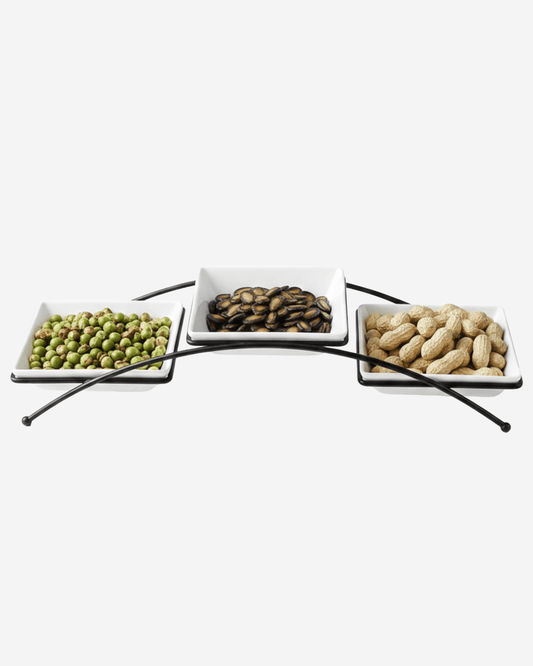 Shallow Square Bowl Set with Stand