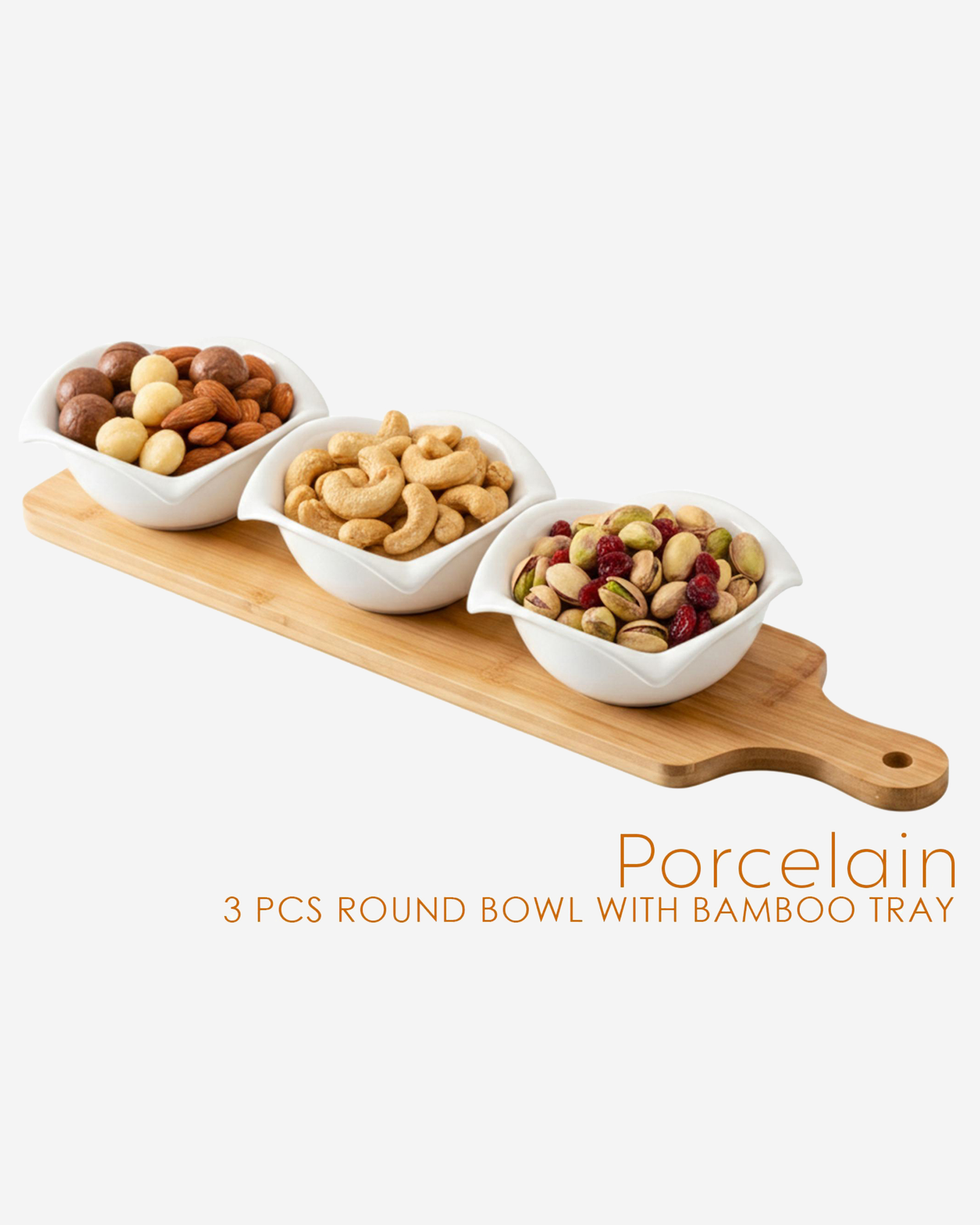 Shallow Luxury Bowl Set with Bamboo Stand