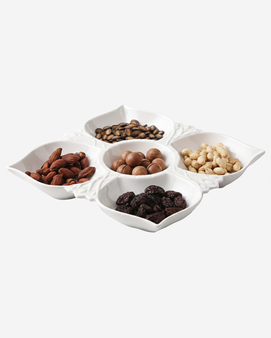Shallow 5-Compartment Porcelain Serving Platter