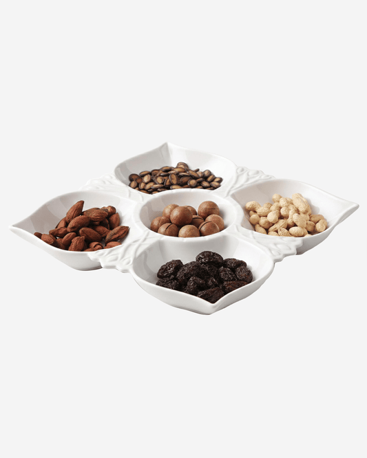 Shallow 5-Compartment Porcelain Serving Platter
