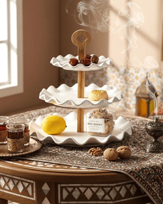 Shallow 3-Tier Porcelain Cake Stand
