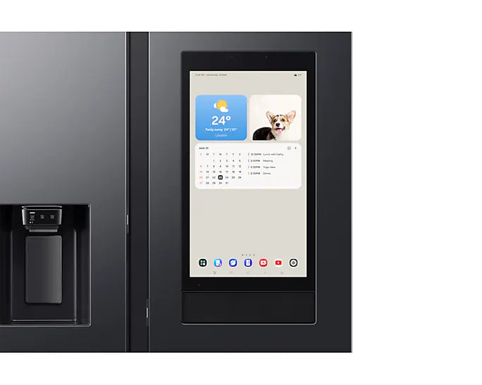 Samsung Bespoke AI 591L Side-by-Side Refrigerator with Family Hub Screen, SpaceMax Technology – RS90F66B1FAE (Milano Water Purifier Free)