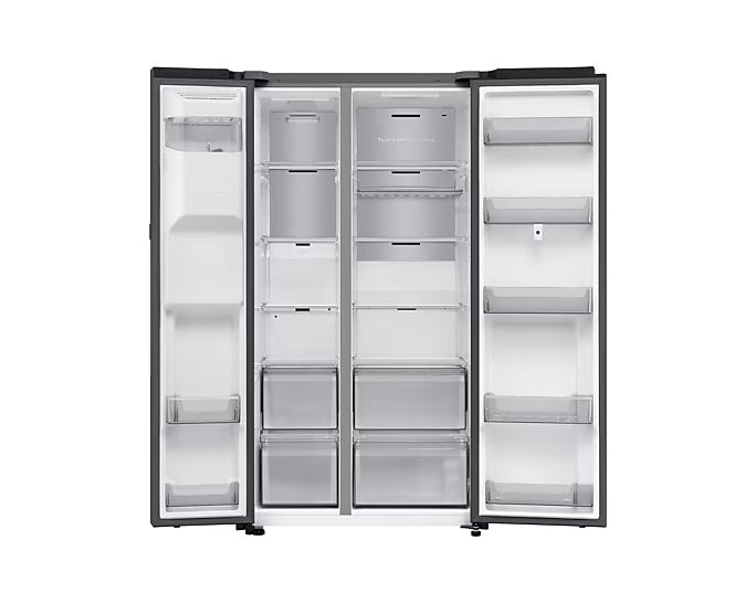 Samsung Bespoke AI 591L Side-by-Side Refrigerator with Family Hub Screen, SpaceMax Technology – RS90F66B1FAE (Milano Water Purifier Free)