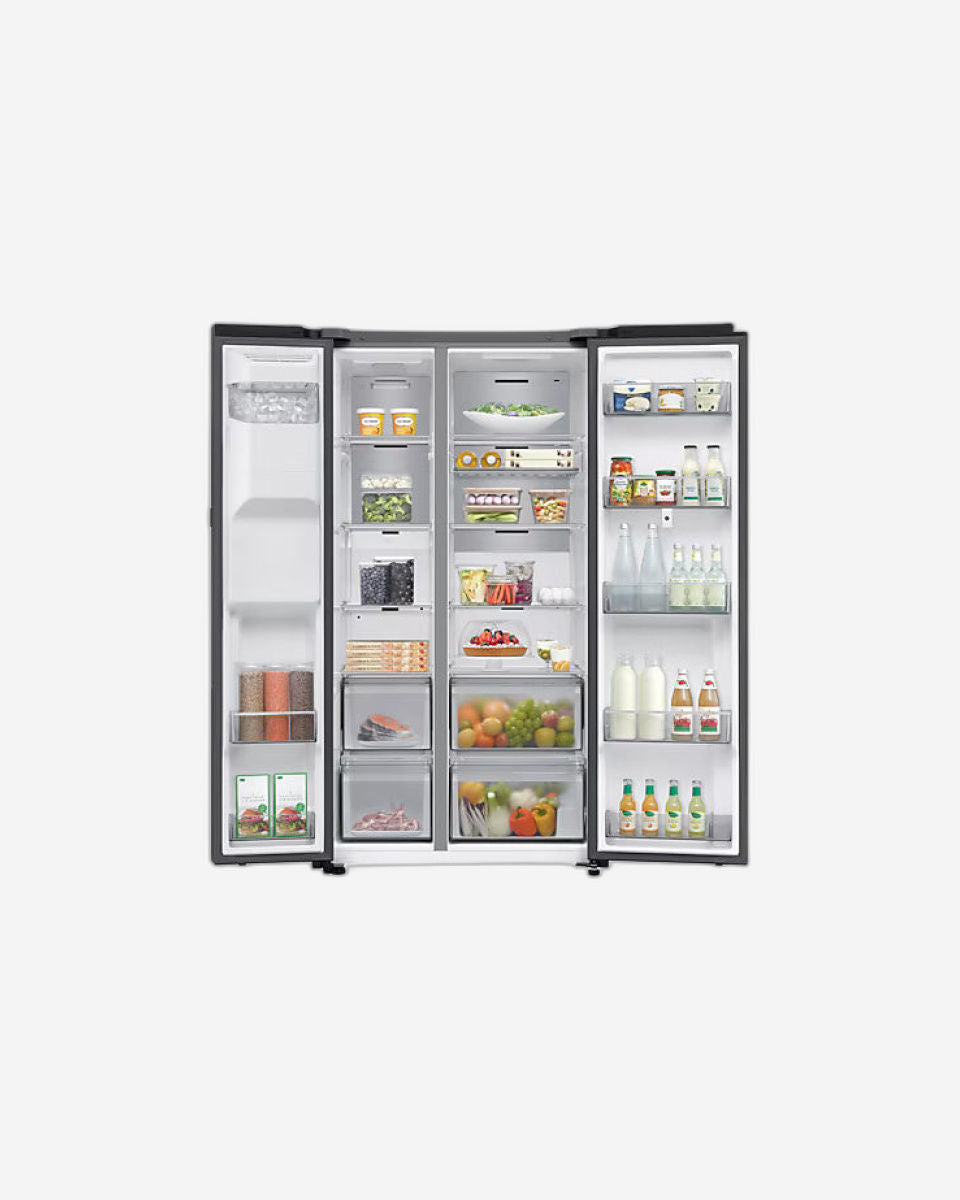 Samsung Bespoke AI 591L Side-by-Side Refrigerator with Family Hub Screen, SpaceMax Technology – RS90F66B1FAE (Milano Water Purifier Free)