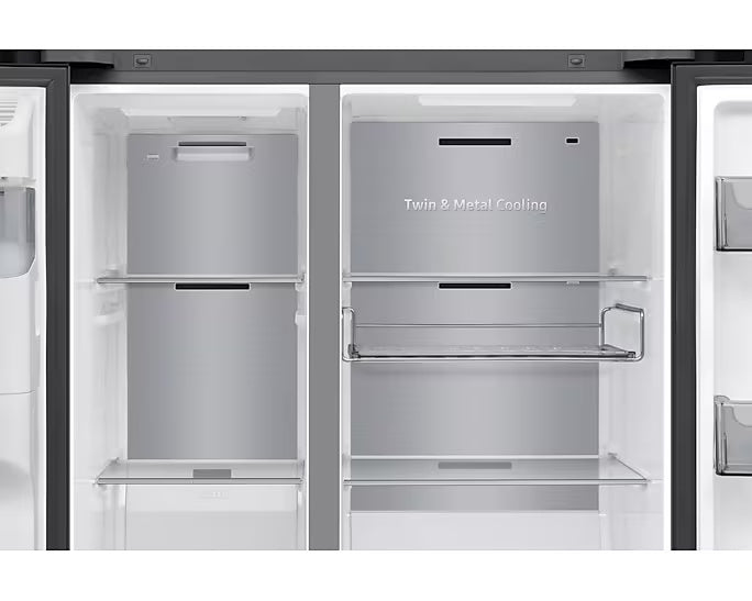 Samsung Bespoke AI 591L Side-by-Side Refrigerator with Family Hub Screen, SpaceMax Technology – RS90F66B1FAE (Milano Water Purifier Free)