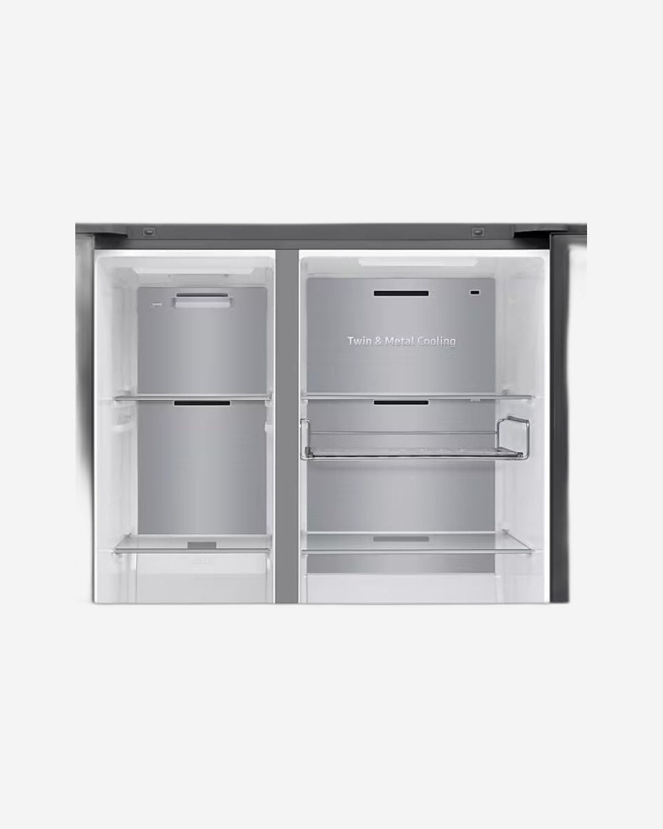 Samsung Bespoke AI 591L Side-by-Side Refrigerator with Family Hub Screen, SpaceMax Technology – RS90F66B1FAE (Milano Water Purifier Free)