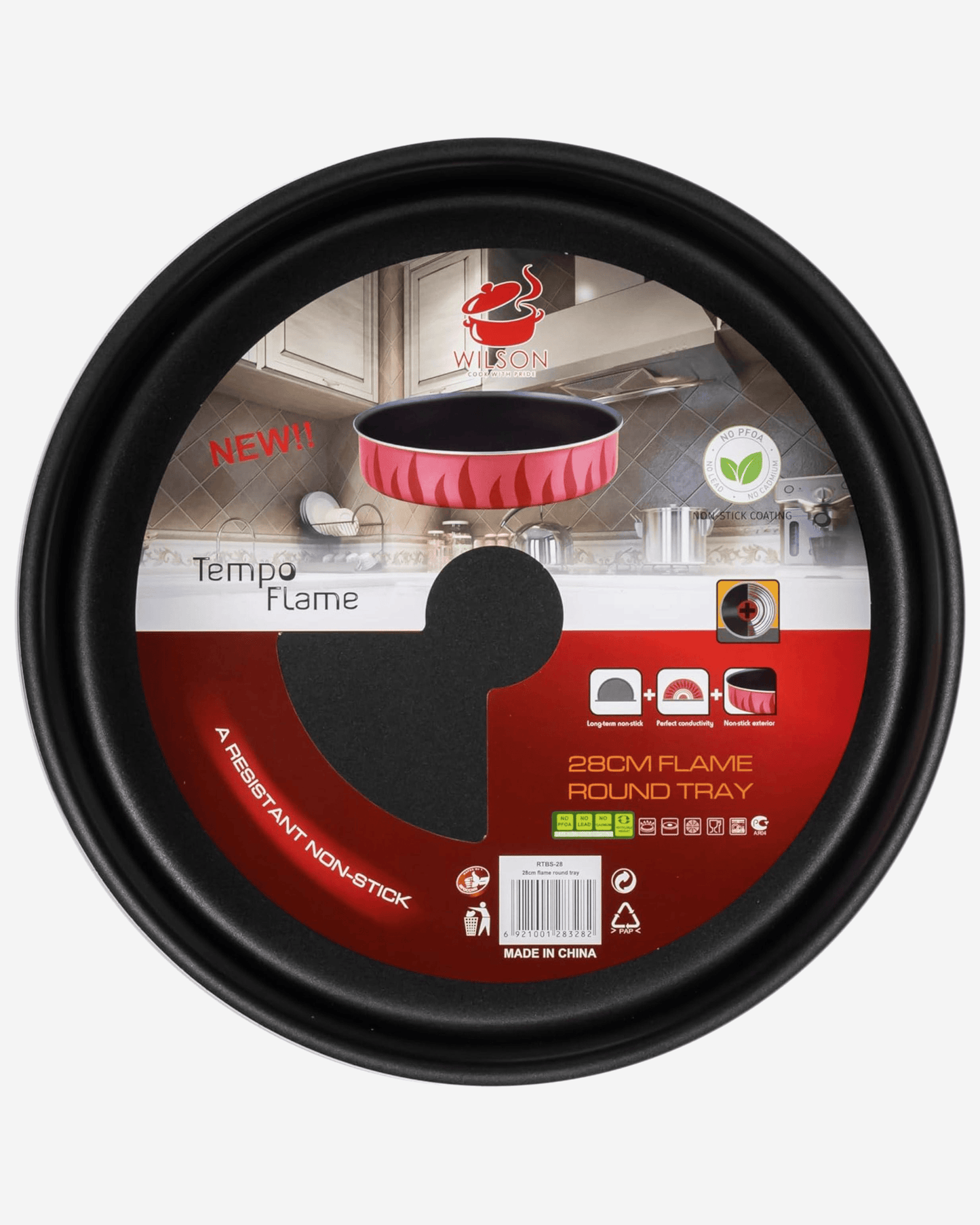 Wilson Non-Stick Round Roasting Tray 28 cm Red