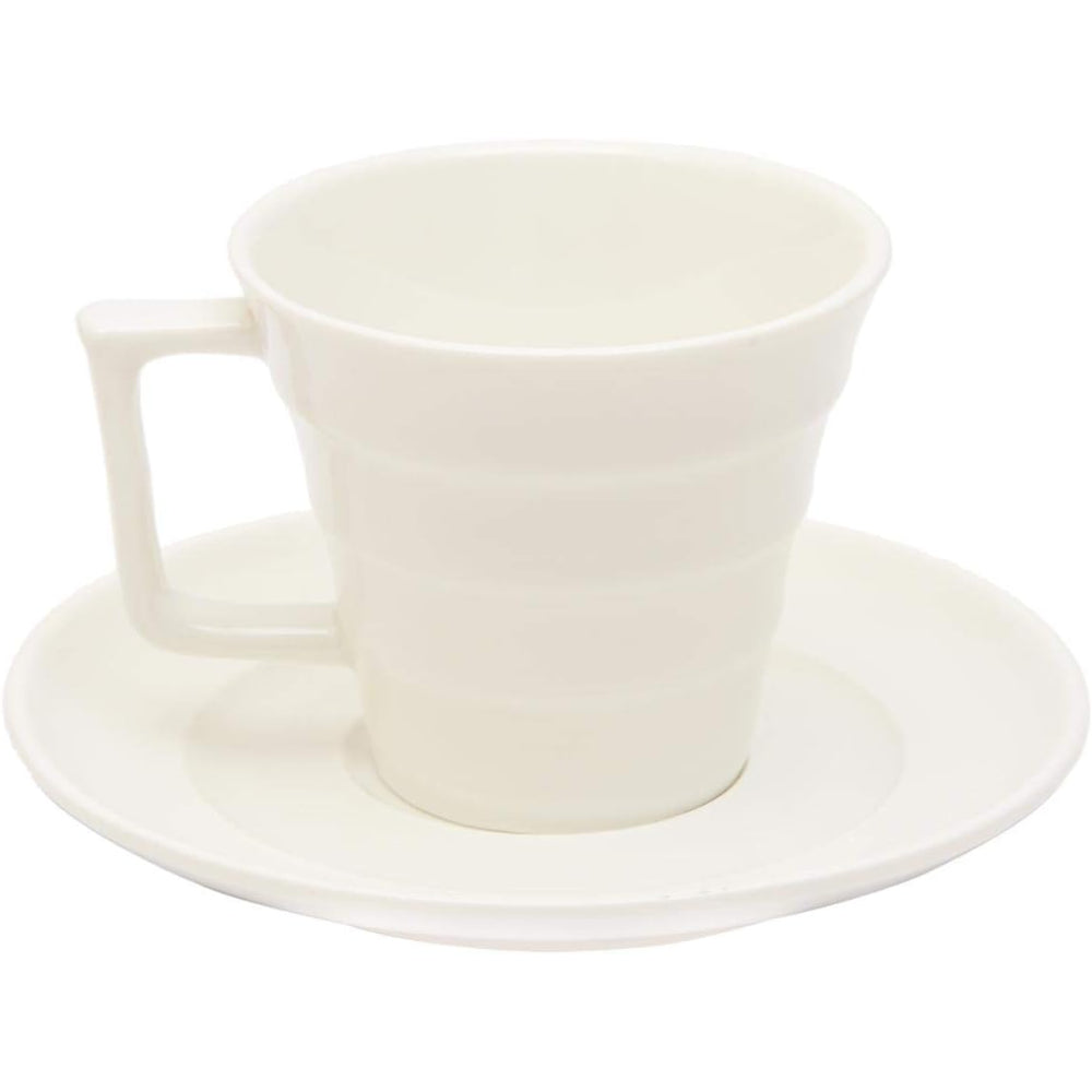 Shallow 12-Piece Tea Cup and Saucer Set, White, 200 ml, Bone China - Elegant and Durable Tea Set for Every Occasion