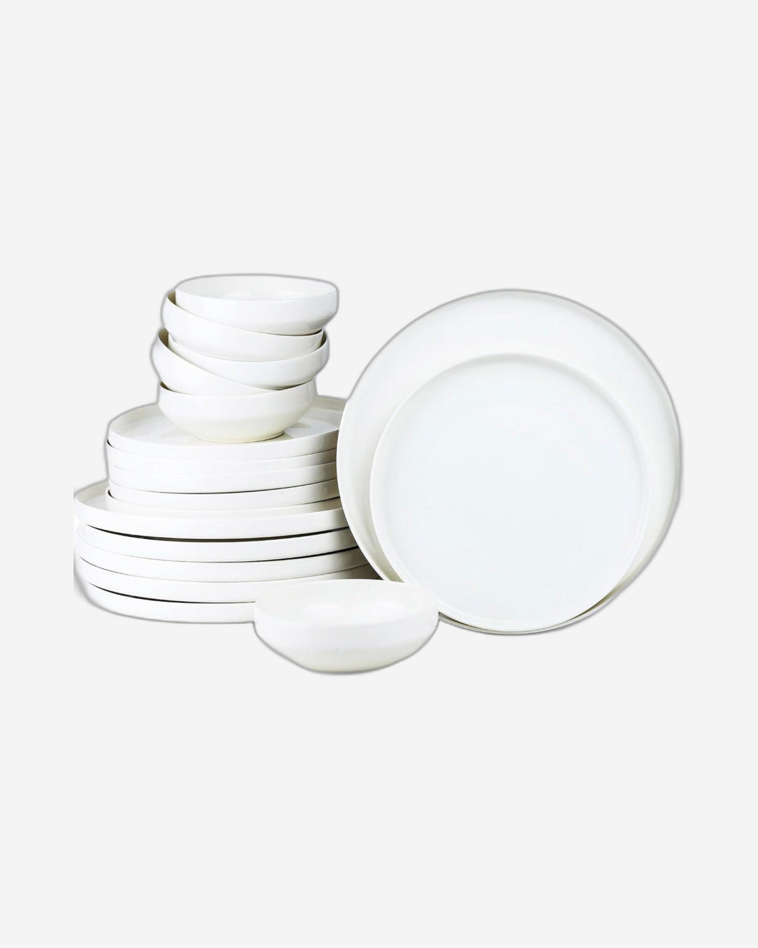 Cuisine Art Bella Bone China Dinner Set for Every Meals - 18 Pieces|6 Dinner Plates (Dia 26.4cm) 6 Side Plates, 6 Bowls (Dia 13.3xH4.7cm) White |Elegant Plates for Everyday Dining & Special Occasions