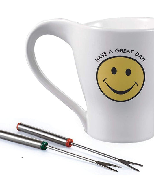 Shallow Porcelain Fondue Cup – Elegant and Compact White Porcelain Dip Warmer