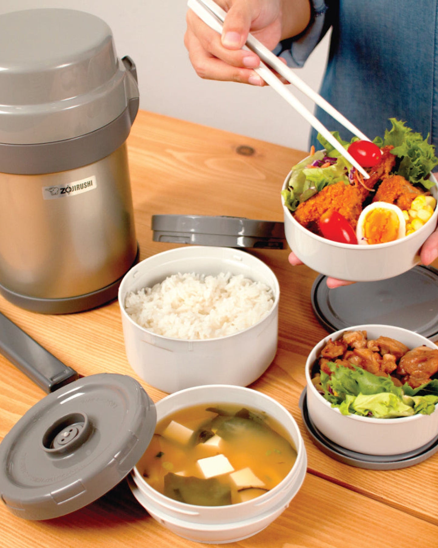 Zojirushi 1.23L With Bag Silver Lunch Jar