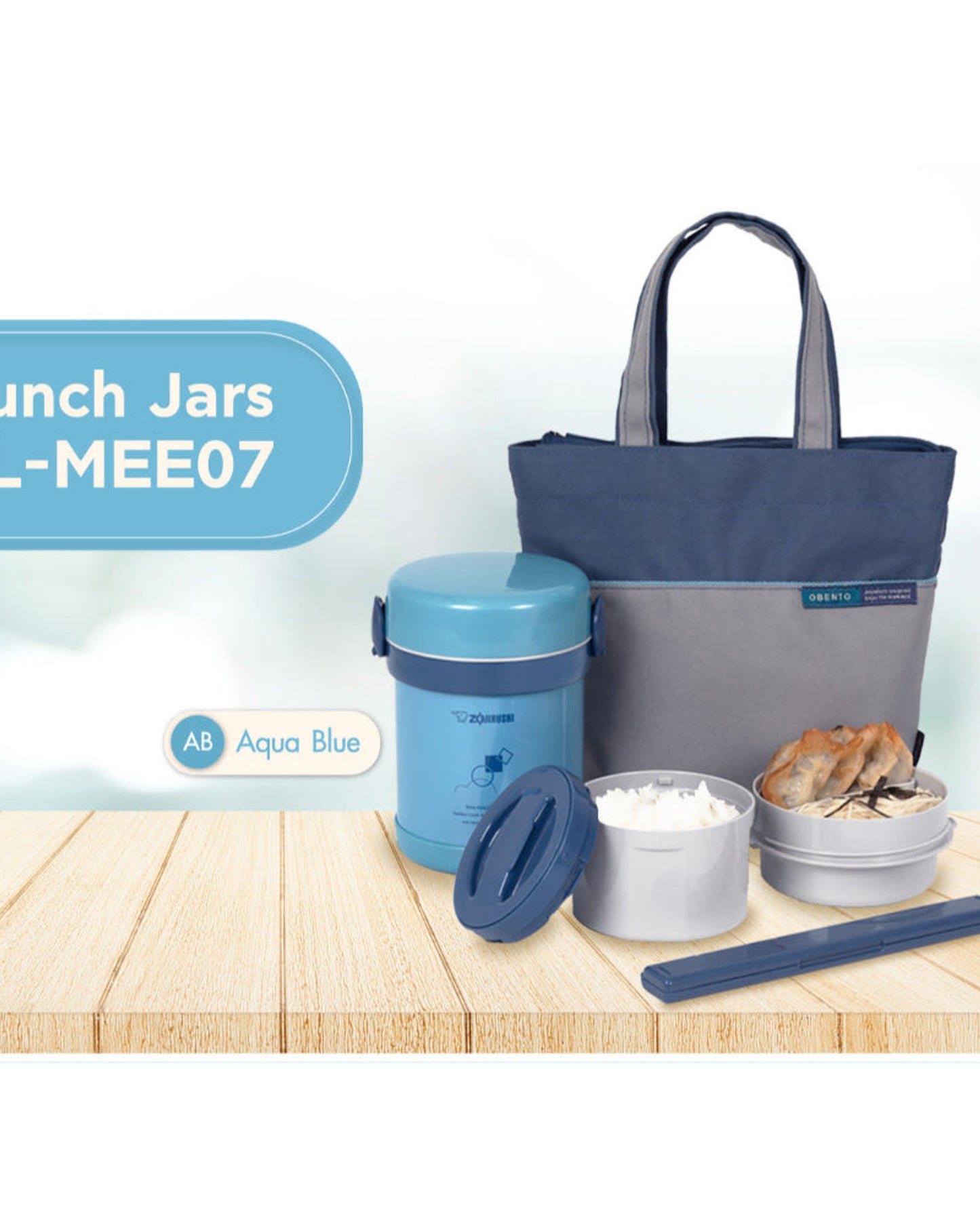 Zojirushi 0.63L Aqua Blue Vacuum Lunch Jar