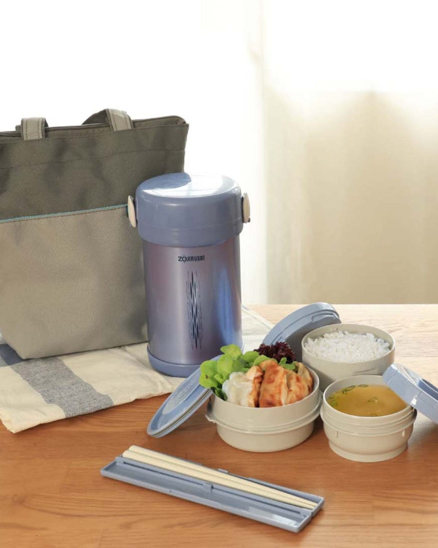 Zojirushi 0.84L Blue Vacuum Lunch Jar