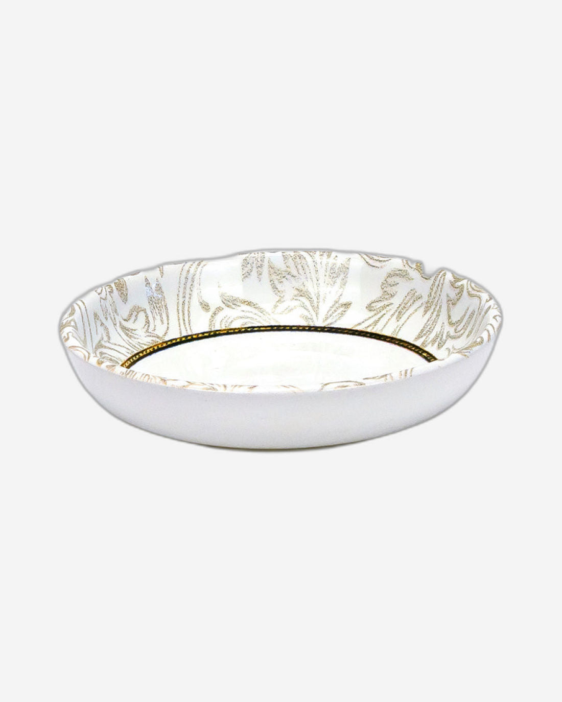 Edessa Ceramic ELANA 13cm Round Serving Bowl, White (Set of 1)