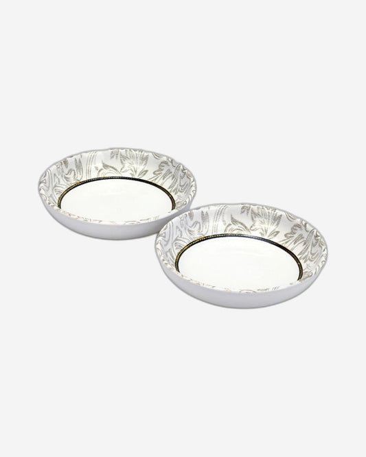 Edessa Ceramic ELANA 13cm Round Serving Bowl, White (Set of 4)