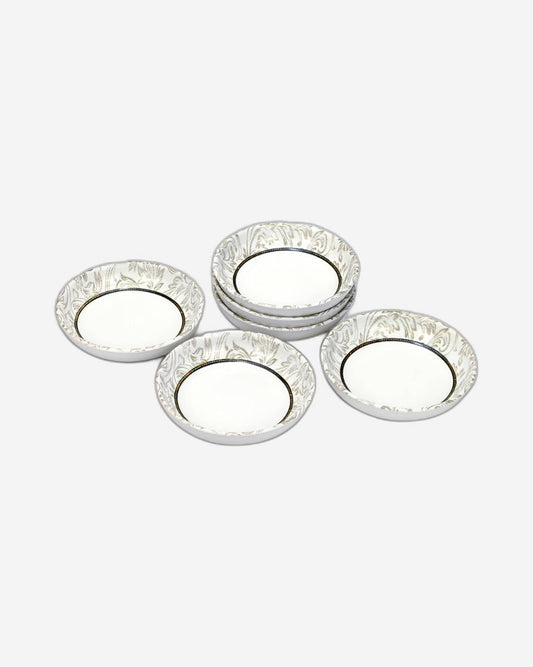 Edessa Ceramic ELANA 13cm Round Serving Bowl, White (Set of 6)