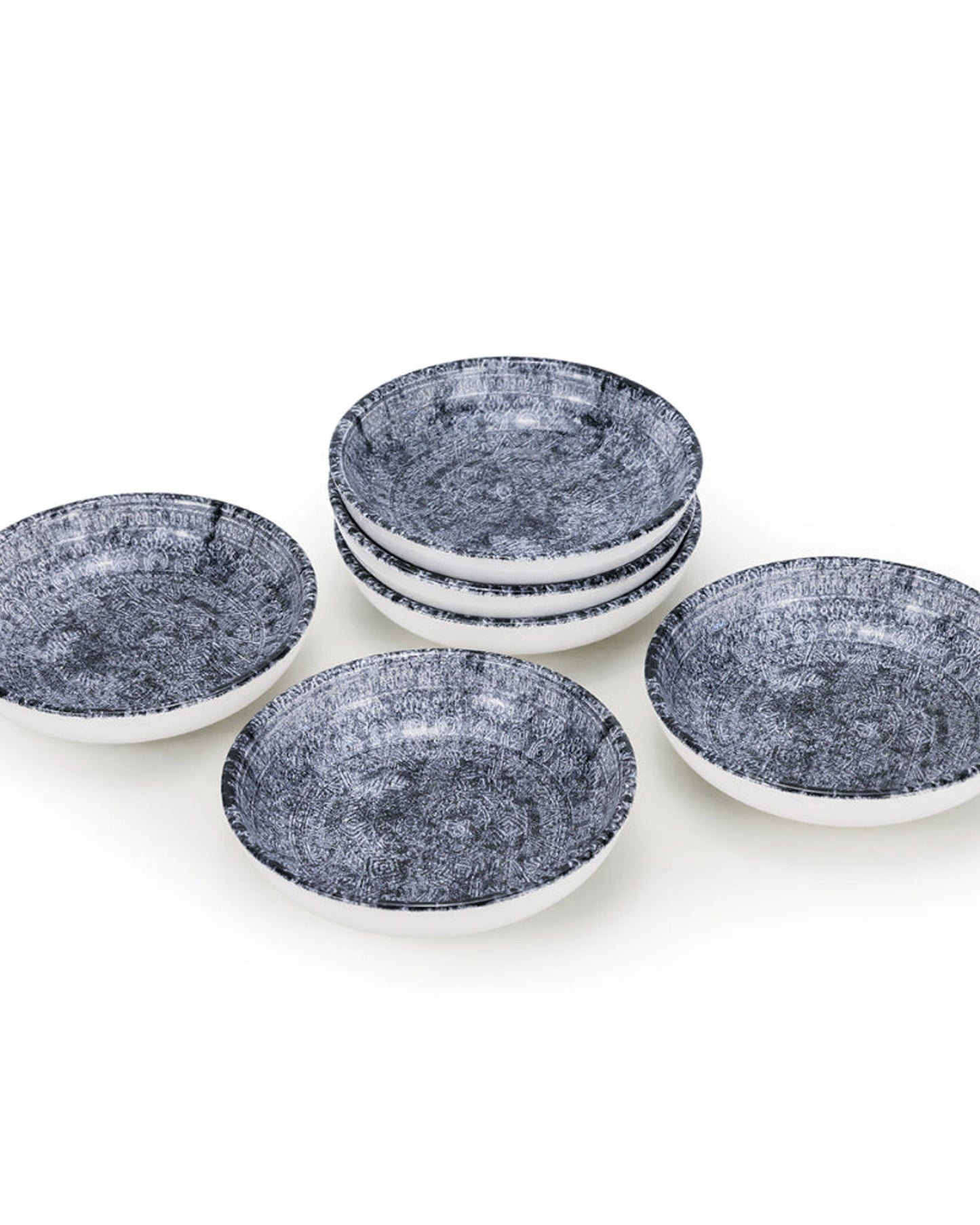 Edessa Ginko 13Cm Round Ceramic Serving Bowl, Multicolor (Set of 6)