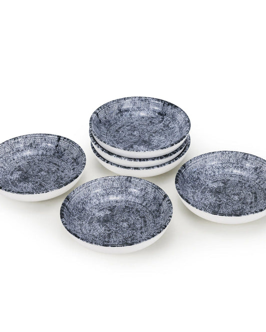 Edessa Ginko 13Cm Round Ceramic Serving Bowl, Multicolor (Set of 6)