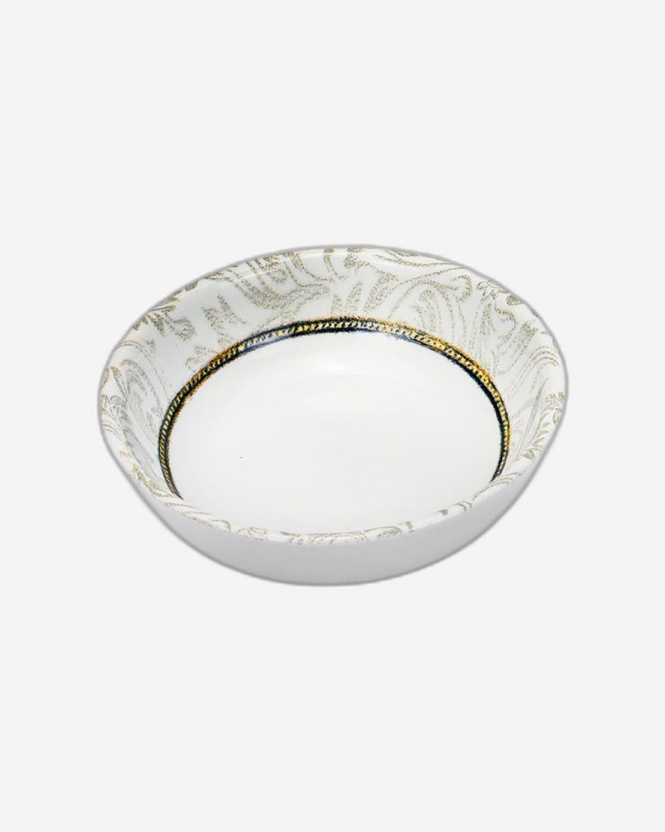 Edessa Elana 10.5cm Round Ceramic Snack Bowl, White (Set of 1)