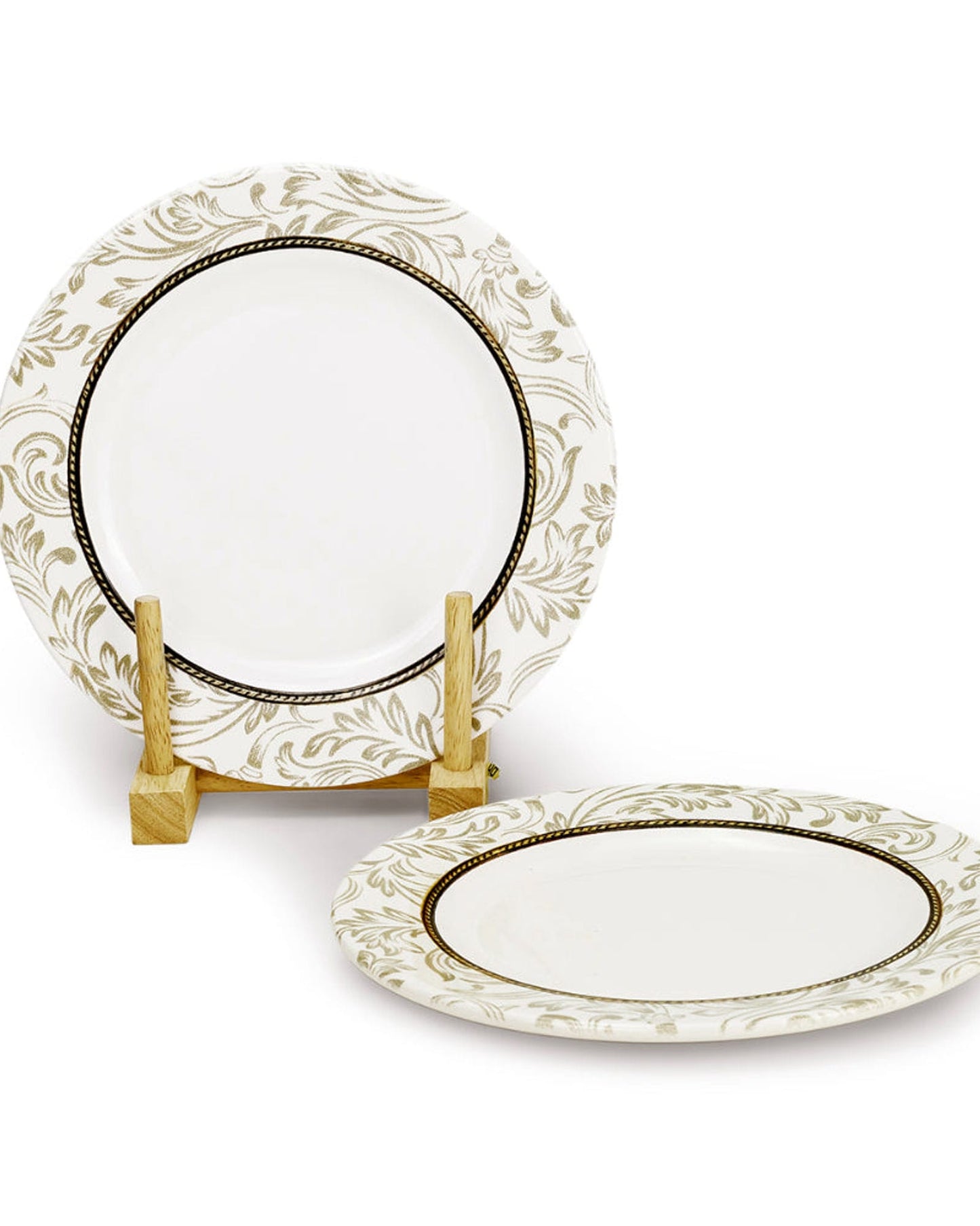Edessa Ceramic Elana 20Cm Round Dessert Plate, White (Set of 6)