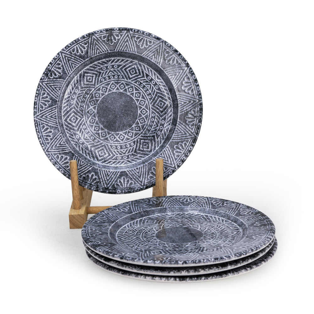 Edessa Ceramic Ginko 20Cm Dessert Plate, Multicolor (Set of 4)