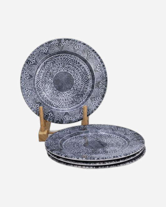 Edessa Ceramic Ginko 20Cm Dessert Plate, Multicolor (Set of 4)