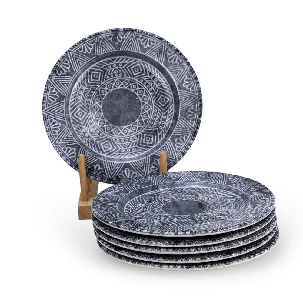 Edessa Ceramic Ginko 20Cm Dessert Plate, Multicolor (Set of 6)