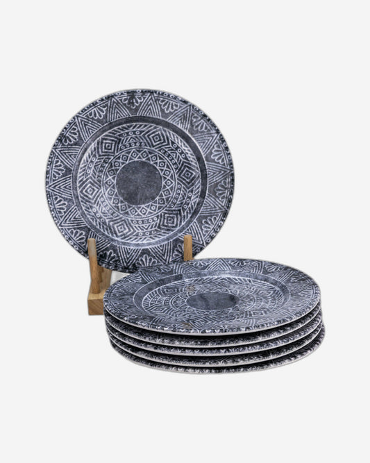 Edessa Ceramic Ginko 20Cm Dessert Plate, Multicolor (Set of 6)