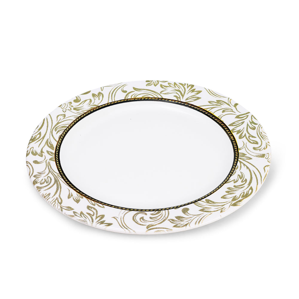 Edessa Ceramic Elana 27Cm Round Dinner Plate, White (Set of 4)