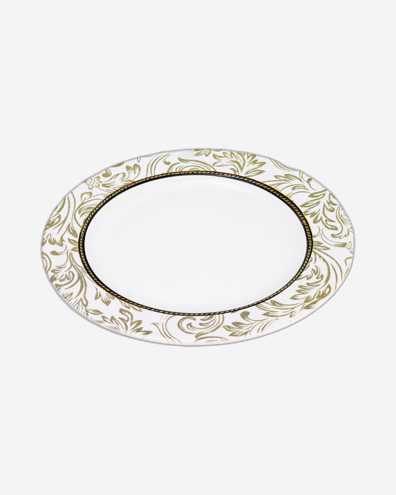 Edessa Ceramic Elana 27Cm Round Dinner Plate, White (Set of 6)