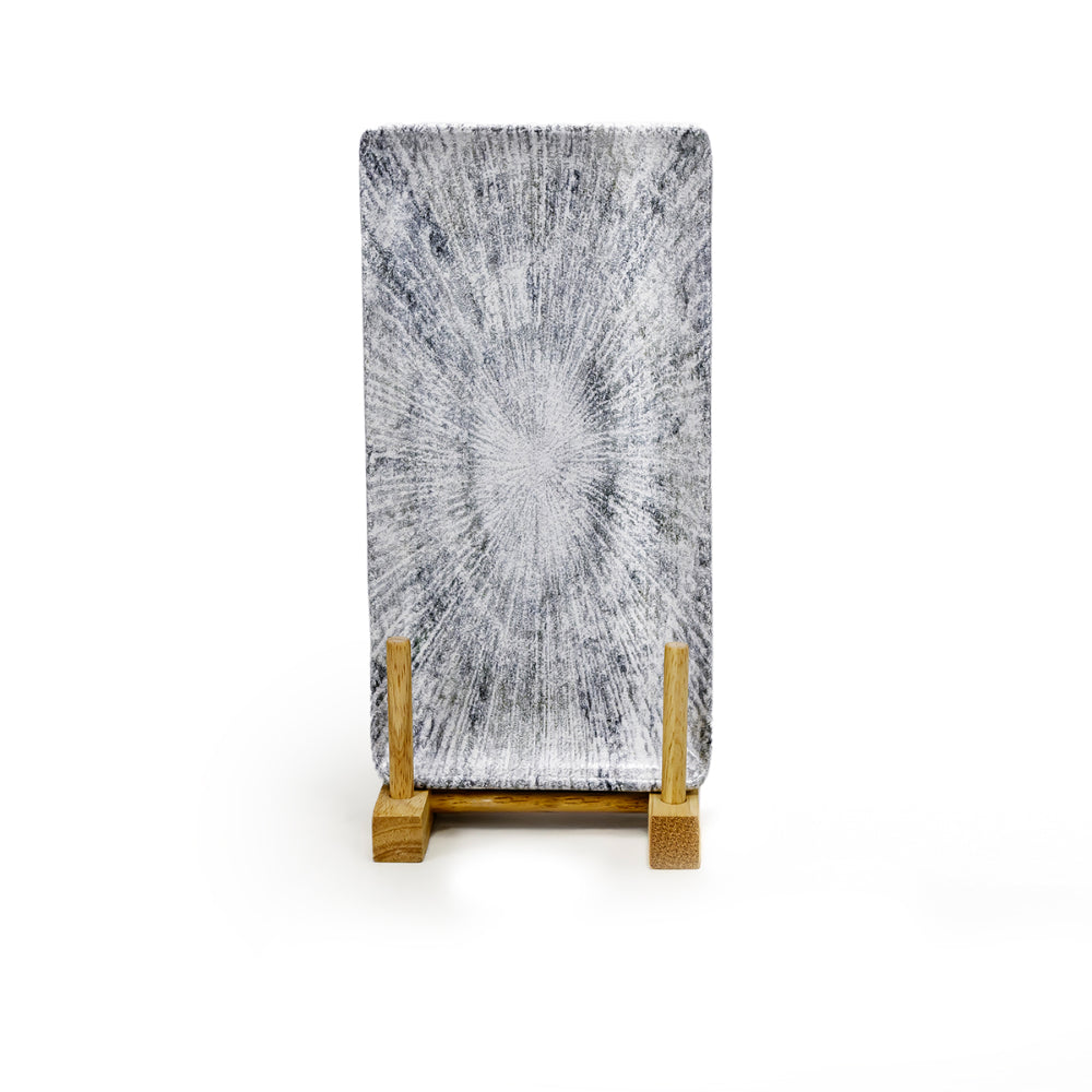 Edessa Astin Ceramic Rectangle Serving Plate (Multicolor, 12.5 x 24cm, Set of 1)