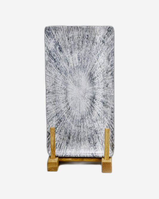 Edessa Astin Ceramic Rectangle Serving Plate (Multicolor, 12.5 x 24cm, Set of 1)