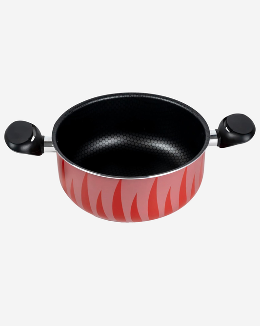 Senstan Flame Design Non-Stick Casserole 24 cm Red