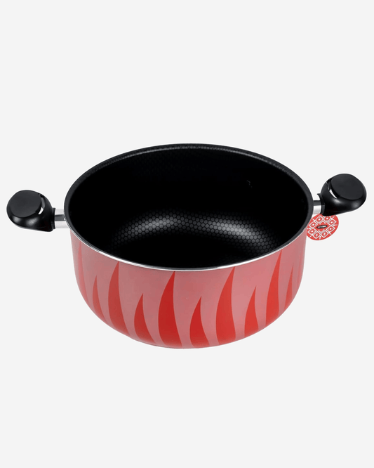 Senstan Flame Design Non-Stick Casserole 30 cm Red