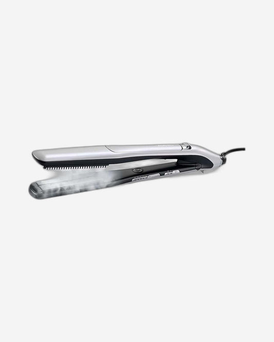 BaByliss Steam Lustre Professional Hair Straightener | Advanced Ceramic 36mm Broad Heating Plate | 5 Heat Settings From 170-210°C | 360° Surround Steam Technology For Smooth Hair | ST595SDE (Silver)